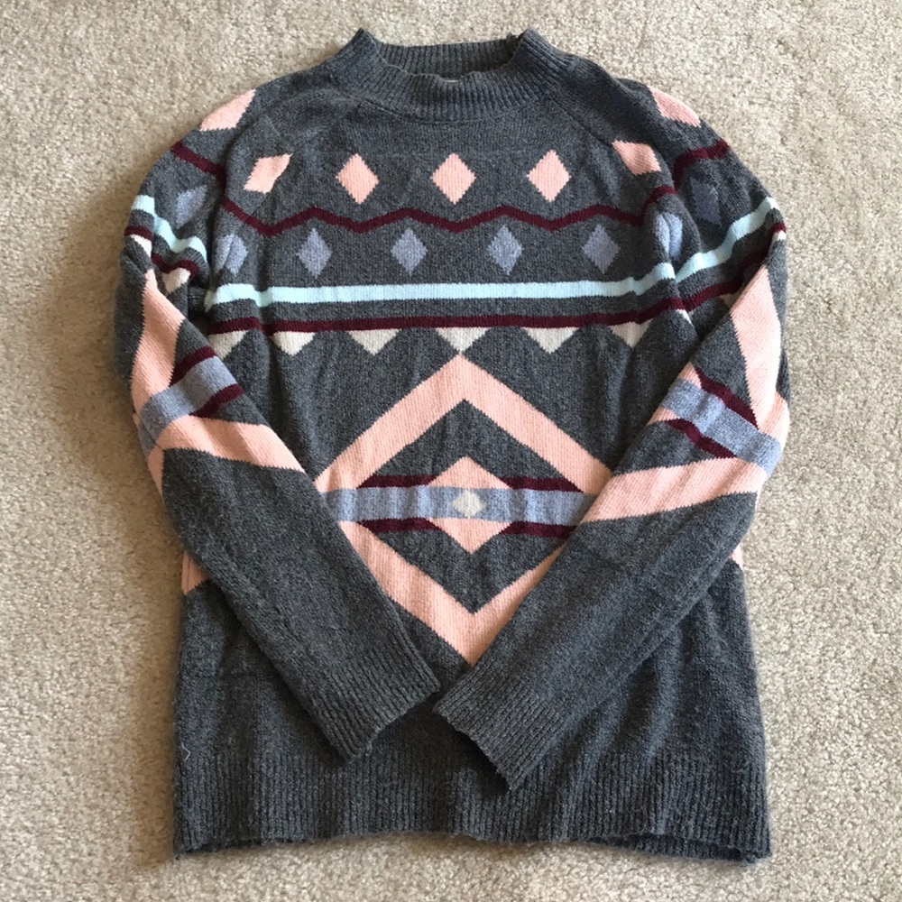 Grey Tribal Print Sweater